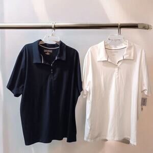 NEW CATHERINES Lot of 2 Suprema Collection Polo Tops Tee T-Shirts 2X White Black